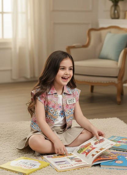 Chic Floral Vest Skirt Set