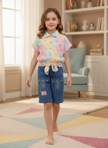 Summer Blooms Kid's Denim Set