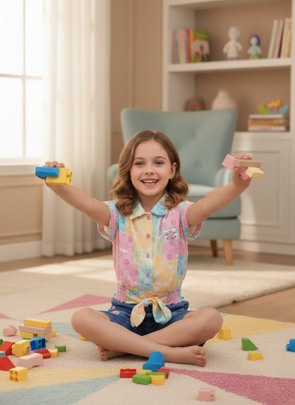 Summer Blooms Kid's Denim Set