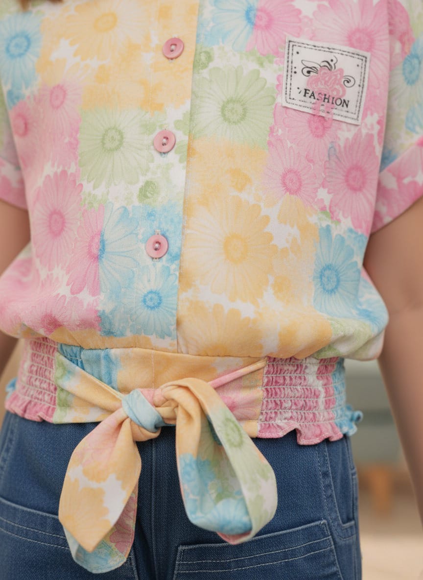 Summer Blooms Kid's Denim Set