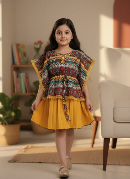 Tribal Geo-Print Kaftan Dress