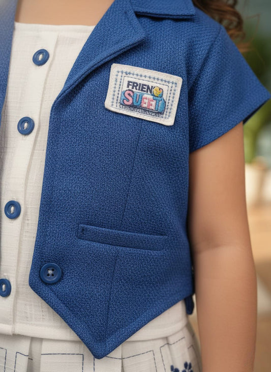 Girls Ethnic Floral Two-Piece Suit